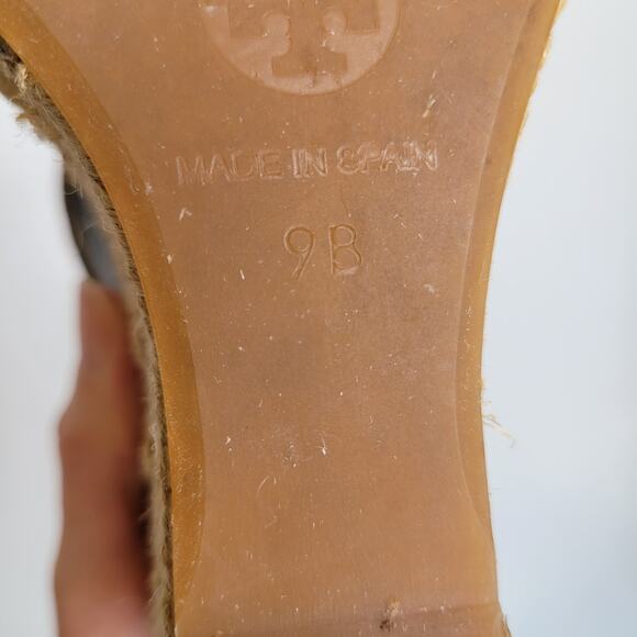 Tory Burch Lace Up Espadrille Wedge Sandals Olive Green Platform Women 9 - Picture 9 of 11